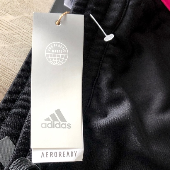 ADIDAS Womens Black & Pink Magenta, Sereno AEROREADY Track Pants, Size 1XL, New - Picture 12 of 16
